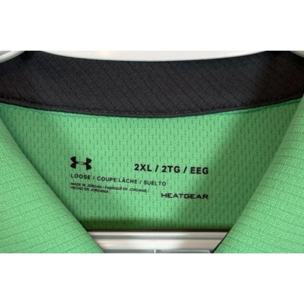 Under‎ Armour Golf Polo Shirt Men's XXL Green HeatGear Performance Polo